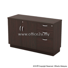 Q-YDP7123-WN COMBINATION LOW CABINET (SWINGING DOOR + FIXED PEDESTAL 2D1F)